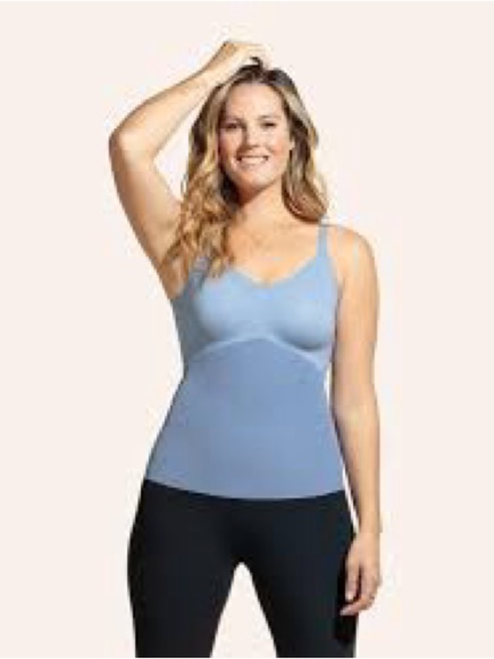 Honeylove Lift Wear Camo Tank Light Blue Shaping Camisole with Built-In Cups XL